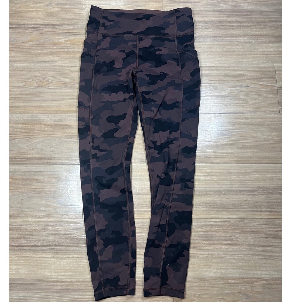 Lululemon Womens Invigorate High-Rise Leggings Camo Brown Earth 6